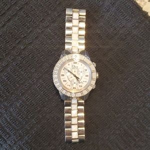 Dior Silver Lady Christian Christal Chronograph Di